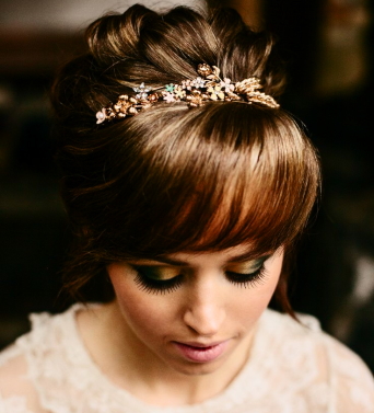 updo with bangs